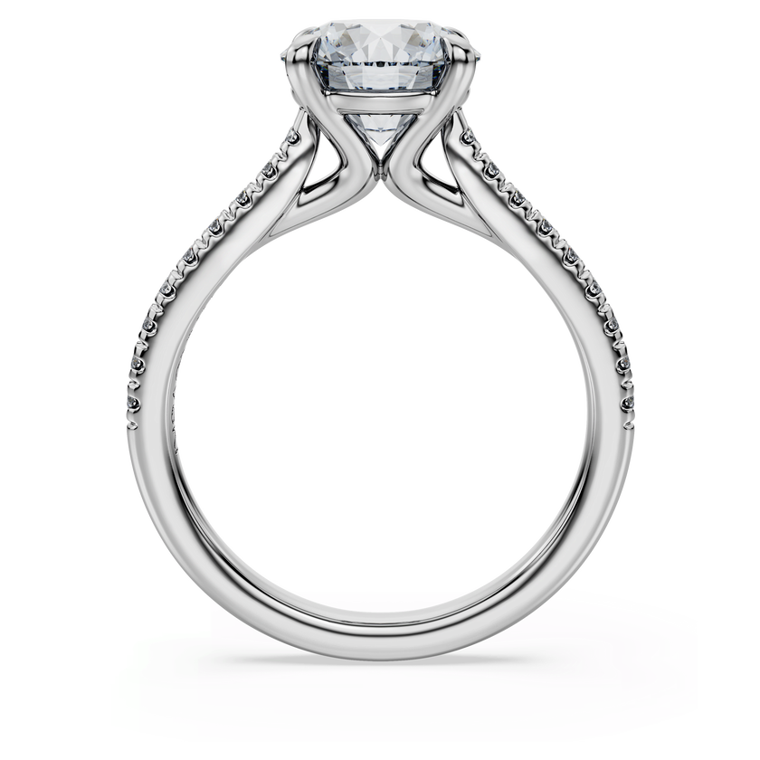 swarovski خاتم سوليتير eternity، ألماس مُصنع في المختبر إجمالي 2 2 قيراط، شكل دائري، ذهب أبيض عيار 18 قيراط