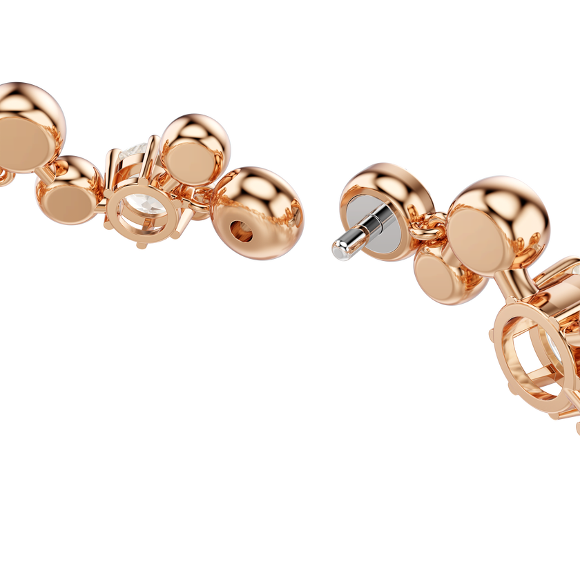 swarovski سوار constella، قطع مُستدير، لون أبيض، لمسة نهائية من الذهب الوردي عيار 18 قيراط