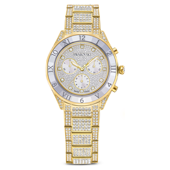 swarovski ساعة dextera lux، صناعة سويسرية، سوار معدني، لون ذهبي، لمسة نهائية باللون الذهبي