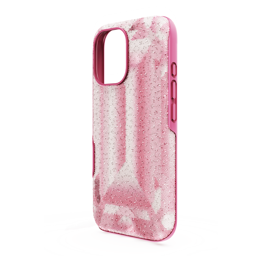 swarovski حافظة هاتف ذكي high، طبعة بنقشة الكريستال، iphone  16، لون وردي
