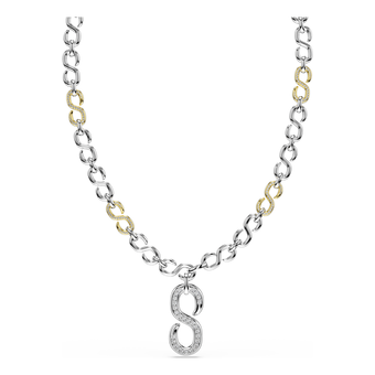 swarovski سلسلة dextera، قطع مستدير، لون أبيض، لمسة نهائية من معادن مختلطة