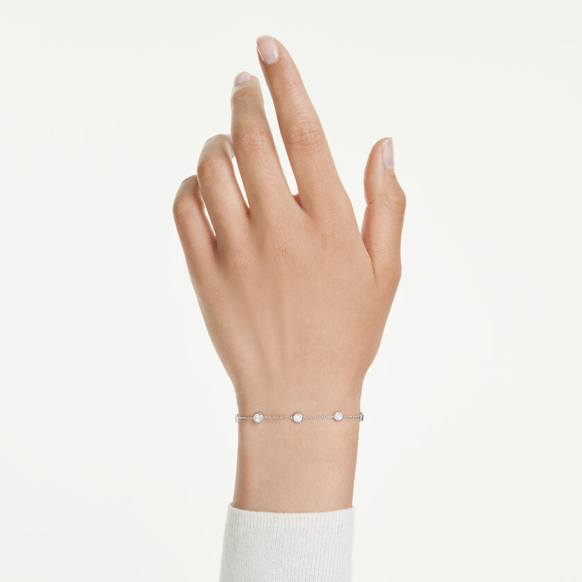 swarovski octagon bracelet  lab grown diamonds 0 8 ct tw  round shape  sterling silver