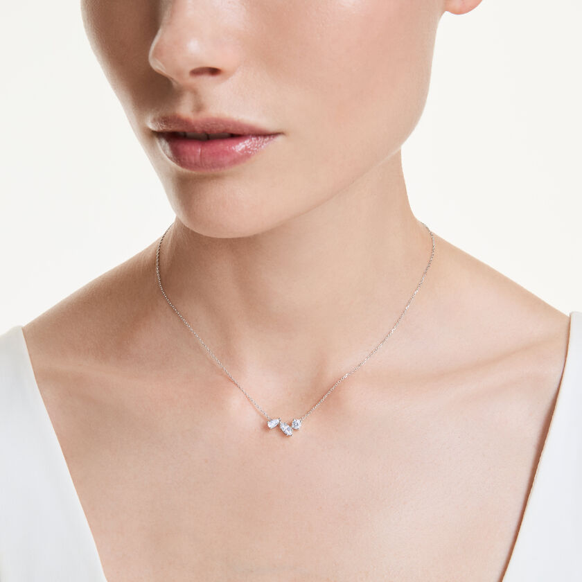 swarovski قلادة galaxy، ألماس مُصنع في المختبر إجمالي، 0 8 قيراط، أشكال متنوعة، فضة استرليني