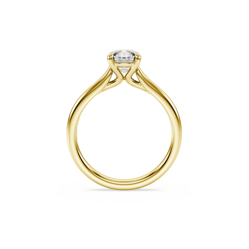 swarovski خاتم سوليتير eternity، ألماس مُصنع في المختبر إجمالي 1 قيراط، شكل دائري، لون أبيض، ذهب أصفر عيار 18 قيراط
