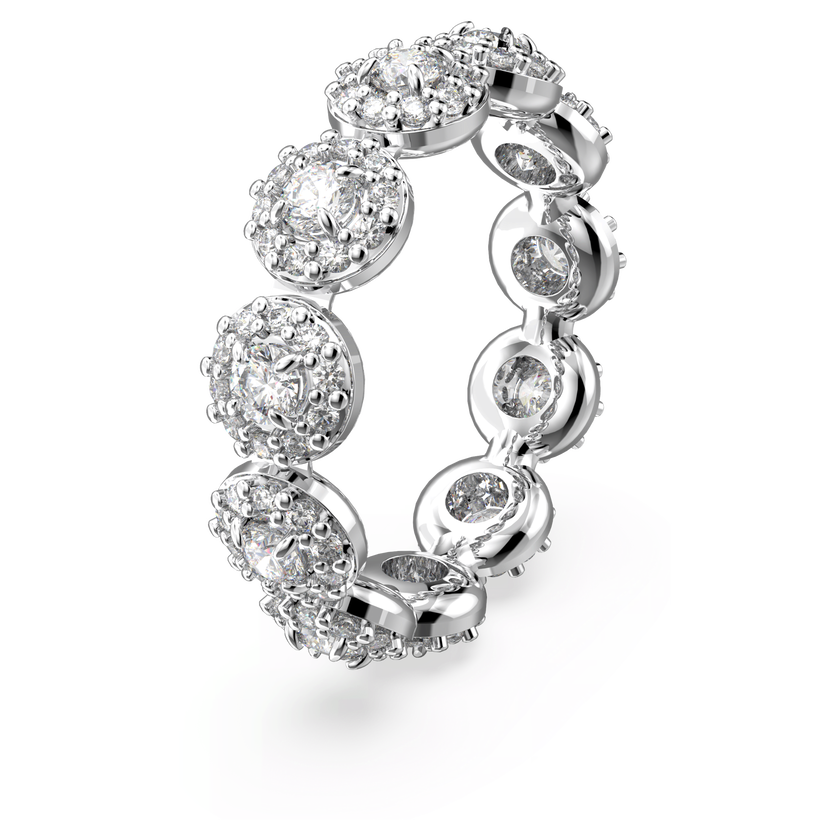 swarovski خاتم una angelic، قطع مُستدير، لون أبيض، طلاء روديوم