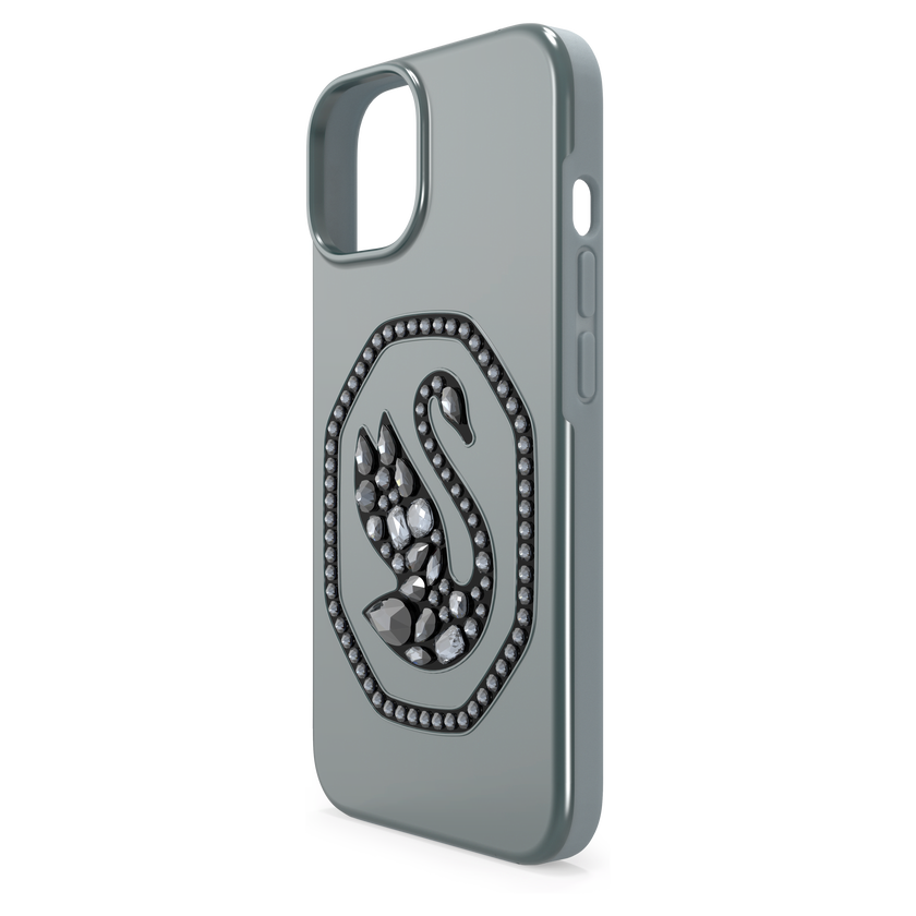 swarovski حافظة signum للهاتف الذكي، على شكل بجعة، iphone  14، لون أسود