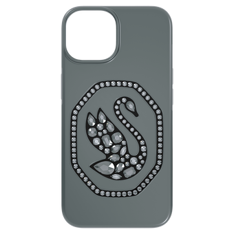 swarovski حافظة signum للهاتف الذكي، على شكل بجعة، iphone  14، لون أسود