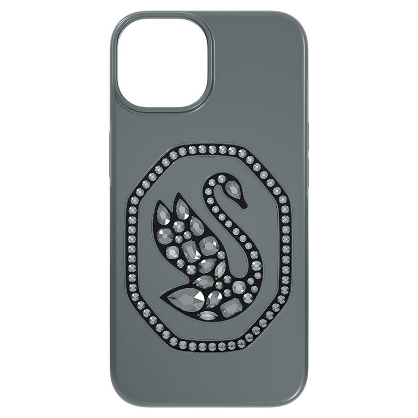 swarovski حافظة signum للهاتف الذكي، على شكل بجعة، iphone  14، لون أسود