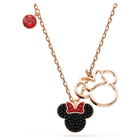 swarovski mickey   minnie pendant  multicolored  rose gold tone plated