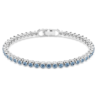 swarovski سوار تنس imber emily، قطع مُستدير، لون أزرق، طلاء روديوم