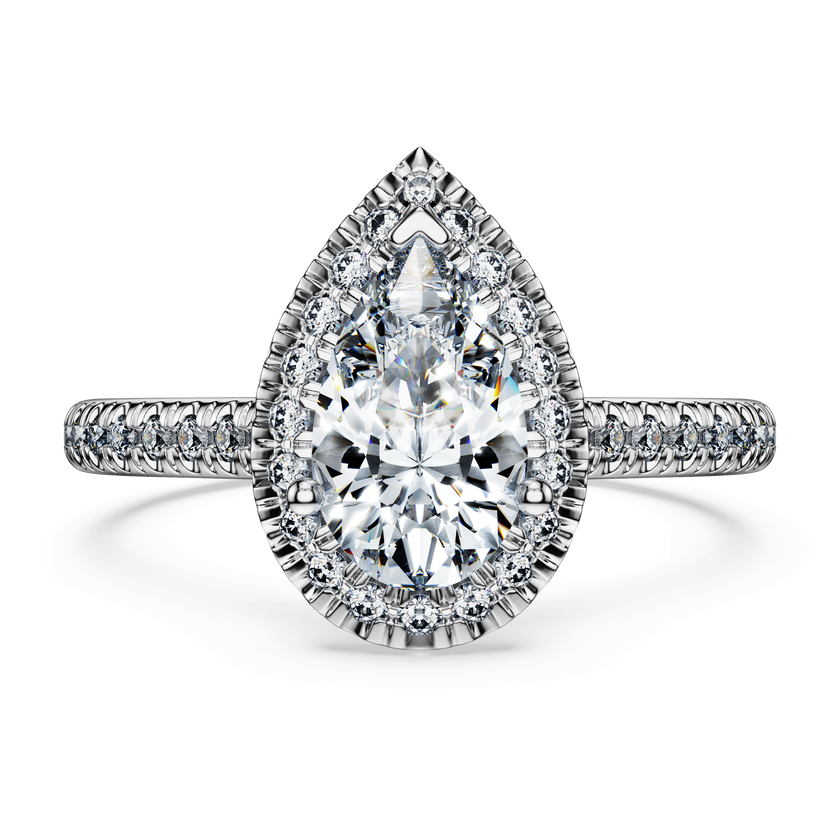 swarovski خاتم سوليتير eternity، ألماس مُصنع في المختبر إجمالي 1 3 قيراط، شكل كمثرى، ذهب أبيض عيار 18 قيراط
