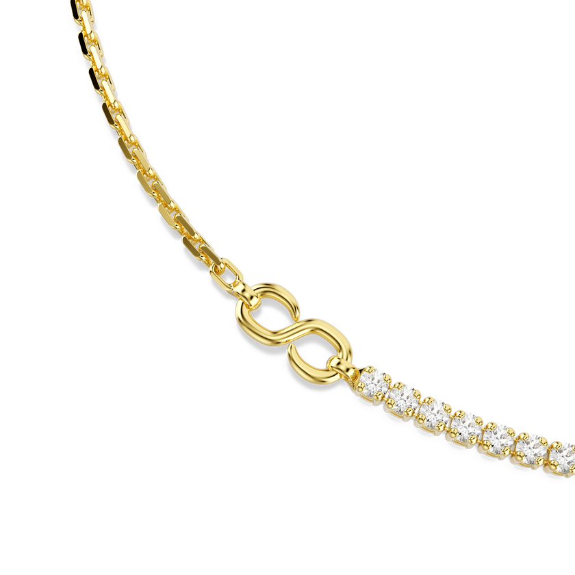 swarovski عقد matrix، قطع مستدير، لون أبيض، لمسة نهائية من الذهب عيار 18 قيراط