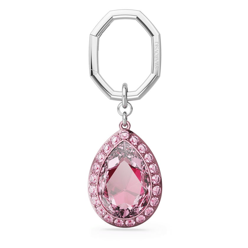 swarovski حلقة مفاتيح، على شكل كمثرى، لون وردي