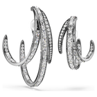 swarovski طقم حلية الأذن  3 قطع  the vienna collection، شكل ريشة، لون أبيض، طلاء روثينيوم