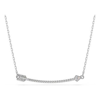 swarovski idyllia pendant  mixed cuts  arrow  white  rhodium plated