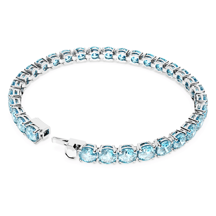 swarovski سوار matrix tennis، قطع مستدير، لون أزرق، طلاء روديوم