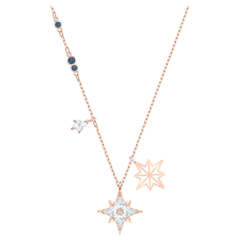 قلادة swarovski symbolic بحلية متدلية على شكل نجمة، لون أبيض، طلاء ذهبي اوردي