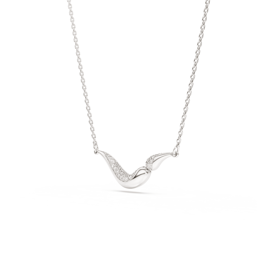 swarovski عقد classica، قطع مستدير، طويل، لون أبيض، فضة استرليني