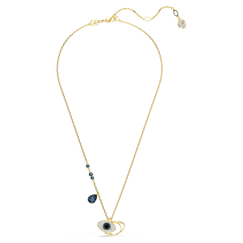 swarovski قلادة symbolica، عين الحسود، لون أزرق، طلاء باللون الذهبي