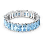 swarovski خاتم matrix، قطع باغيت، لون أزرق، طلاء روديوم