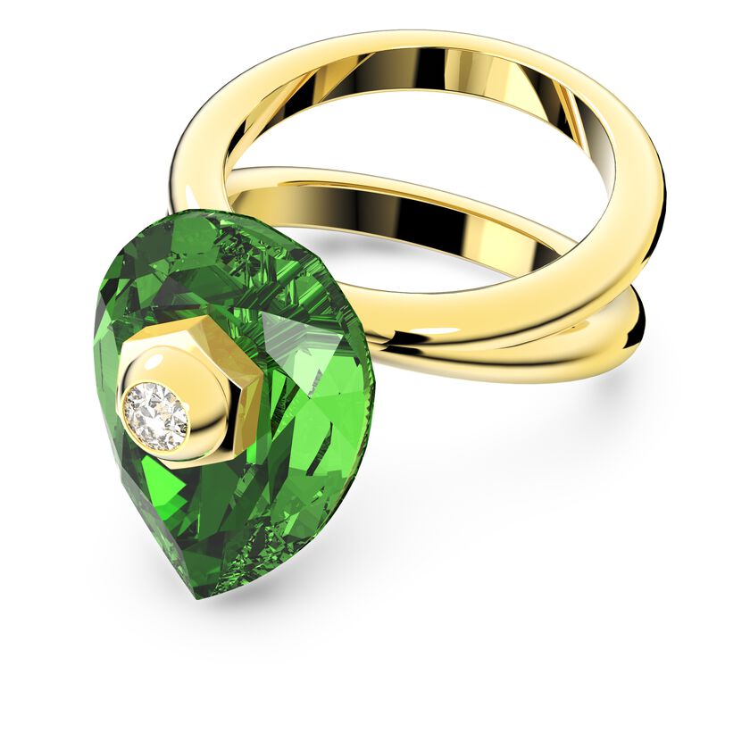 خاتم Numina، لون أخضر، طلاء باللون الذهبي