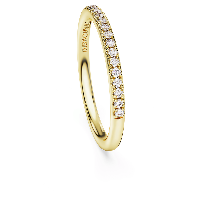 swarovski خاتم eternity، ألماس مُصنع في المختبر إجمالي 0 2 قيراط، شكل دائري، ذهب أصفر عيار 18 قيراط