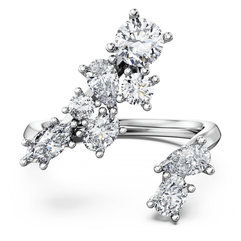 swarovski خاتم مفتوح galaxy، أحجار ألماس مُصنعة في المختبر بإجمالي 1 25 قيراط، ذهب أبيض عيار 18