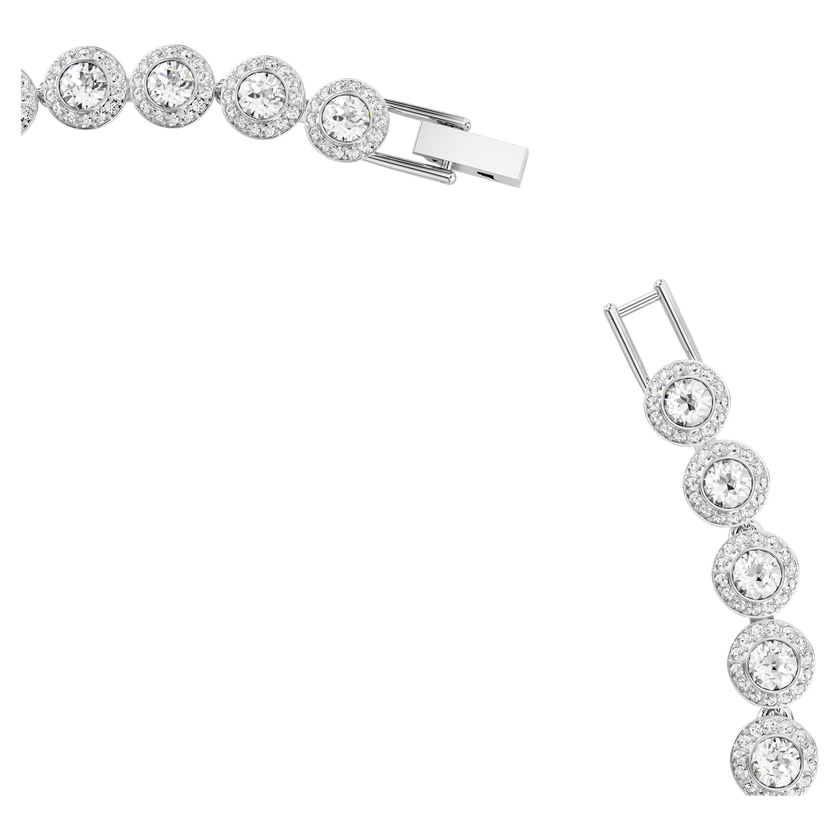 swarovski عقد una angelic tennis، قطع مُستدير، لون أبيض، طلاء روديوم