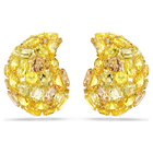 swarovski أقراط بمشبك gema، لون أصفر، طلاء باللون الذهبي