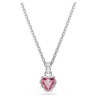 swarovski قلادة chroma، قطع متنوع، لون وردي، طلاء روديوم