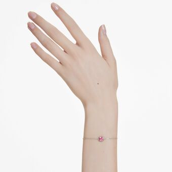 swarovski سوار birthstone، قطع مربع، october، لون وردي، طلاء روديوم