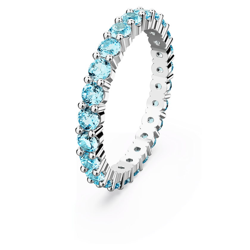 swarovski خاتم matrix، قطع مُستدير، لون أزرق، طلاء روديوم