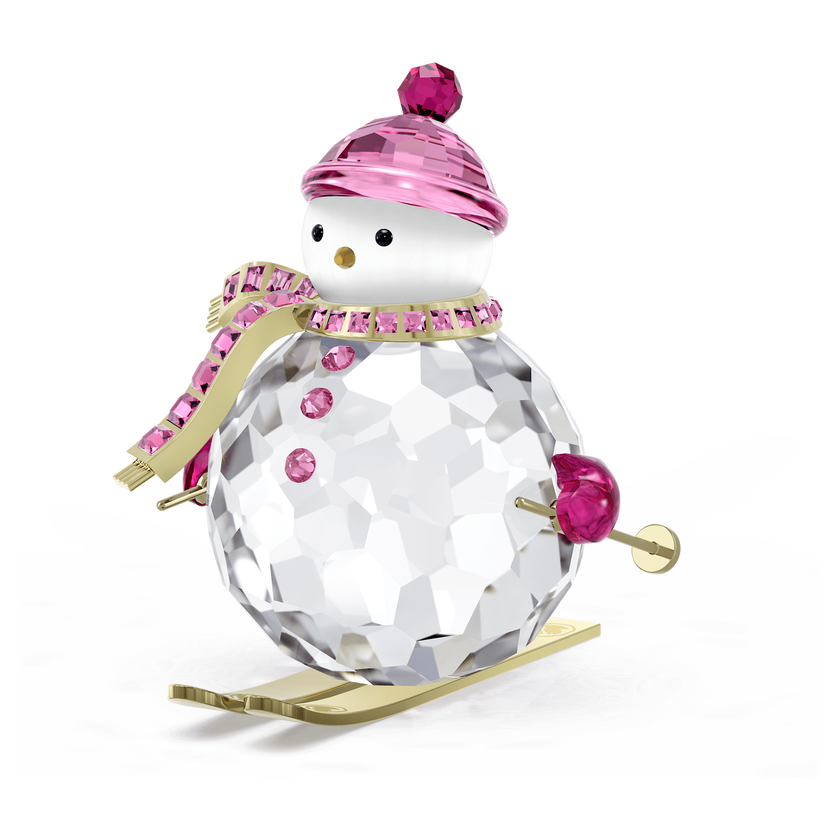 swarovski مجسم holiday cheers على شكل رجل الثلج، لون وردي