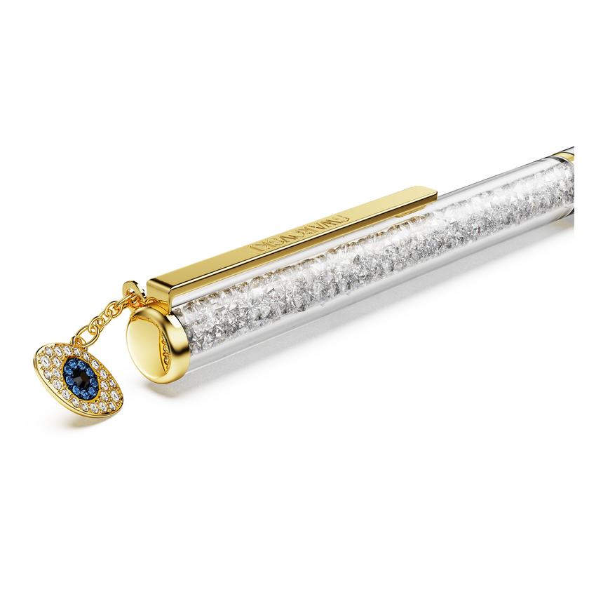 swarovski قلم حبر جاف crystalline silk، شكل عين الحسود، لون ذهبي، لمسة نهائية من معادن مختلطة