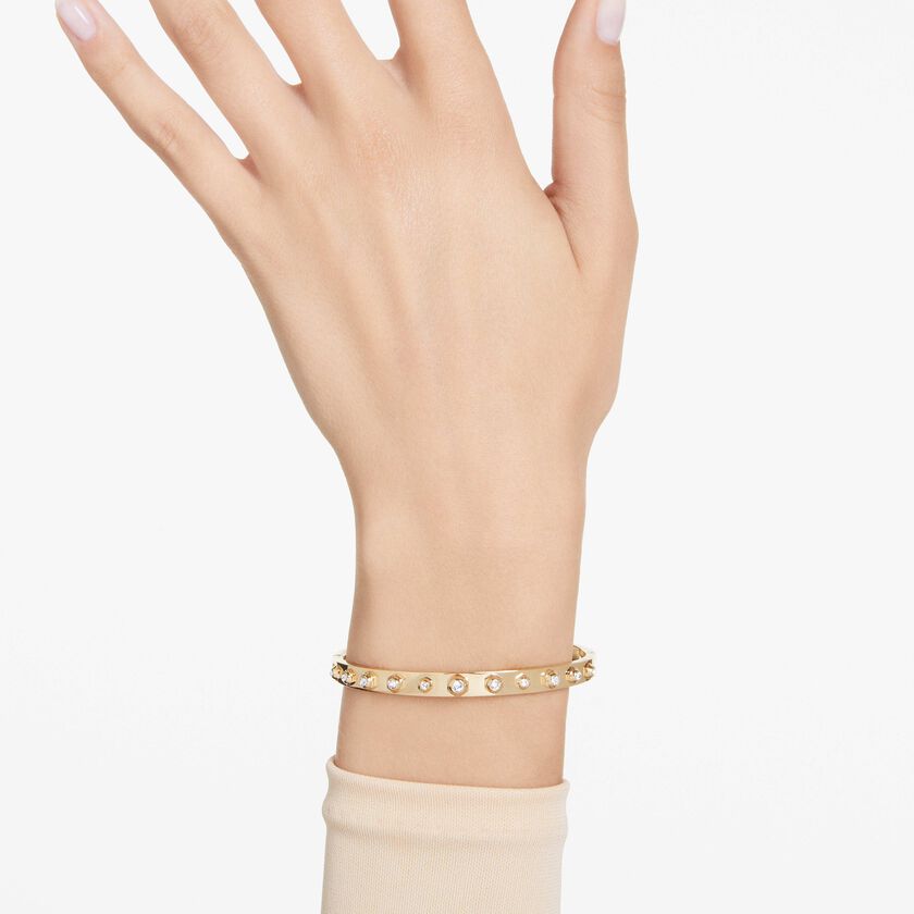 swarovski سوار numina، قطع مُستدير متنوع، لون أبيض، لمسة نهائية من الذهب عيار 18 قيراط