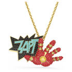 swarovski قلادة iron man، ألوان متعددة، طلاء بلون ذهبي