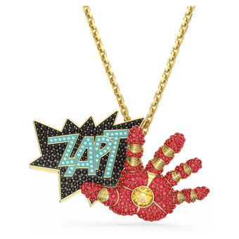 swarovski قلادة iron man، ألوان متعددة، طلاء بلون ذهبي