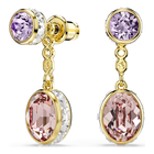 swarovski chroma drop earrings  mixed cuts  multicolored  gold tone plated