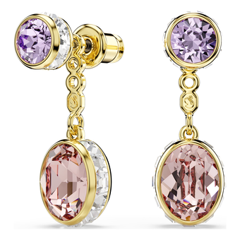 swarovski أقراط متدلية chroma، قطع متنوع، ألوان متعددة، طلاء باللون الذهبي