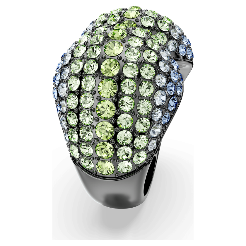 swarovski خاتم كوكتيل sublima، قطع مستدير، ألوان متعددة، طلاء روثينيوم