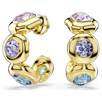 swarovski أقراط حلقية gema، قطع متنوع، ألوان متعددة، طلاء باللون الذهبي