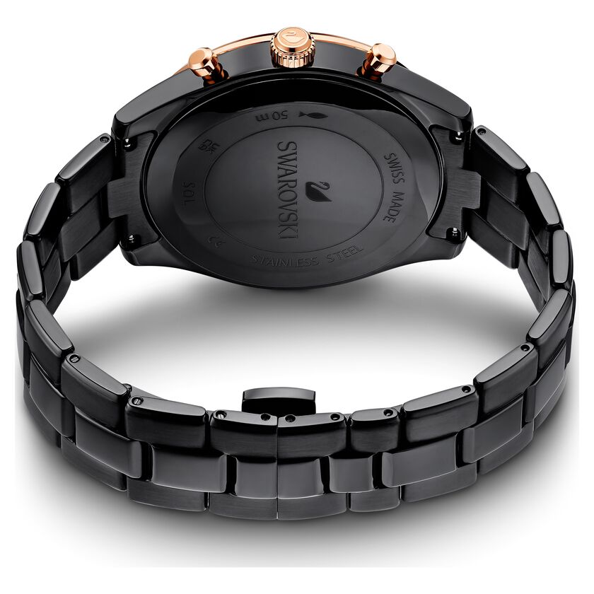 ساعة Octea Lux، سوار معدن، طلاء PVD أسود
