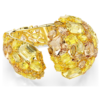 swarovski سوار gema، لون أصفر، طلاء باللون الذهبي