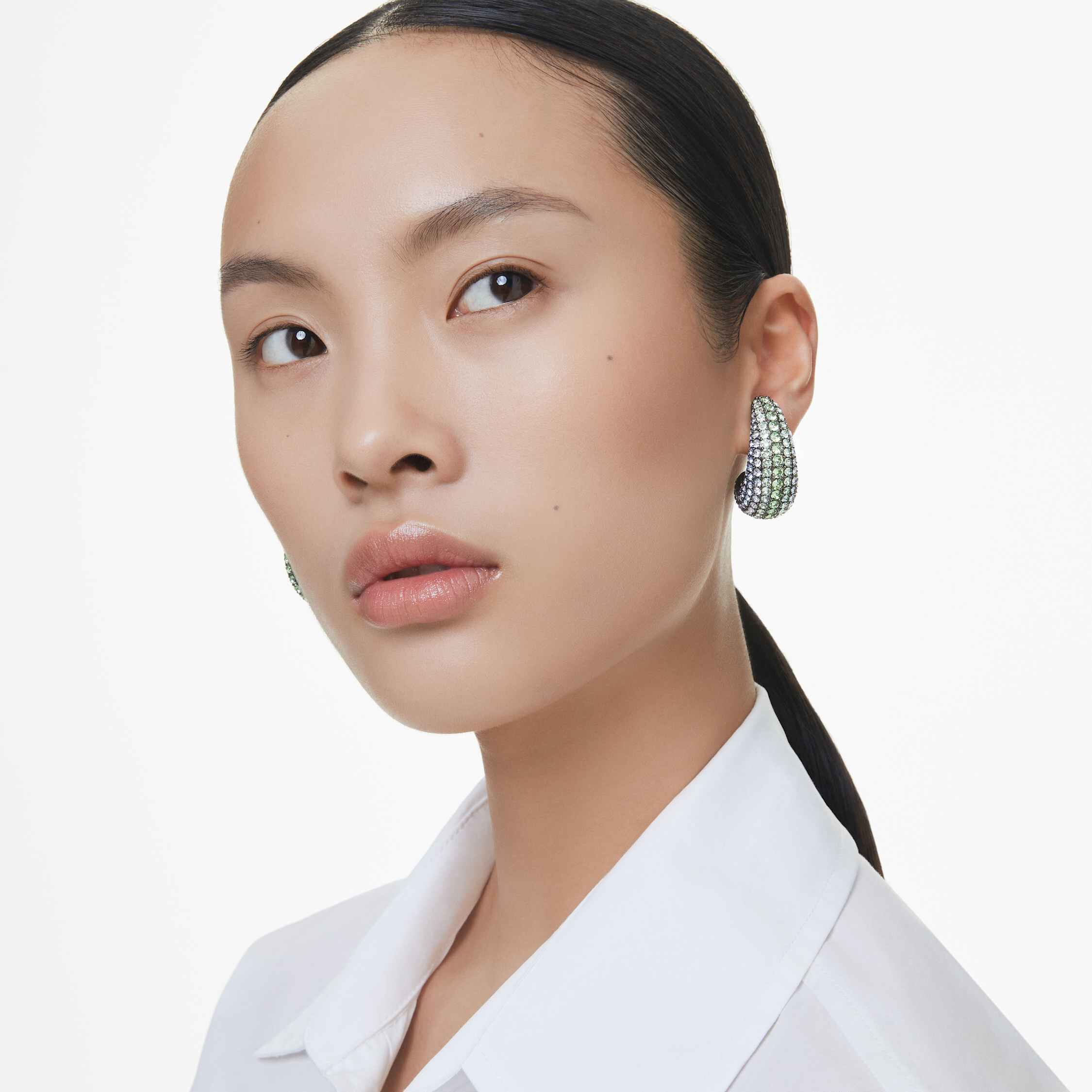 swarovski أقراط متدلية sublima، قطع مستدير، حجم صغير، ألوان متعددة، طلاء روثينيوم