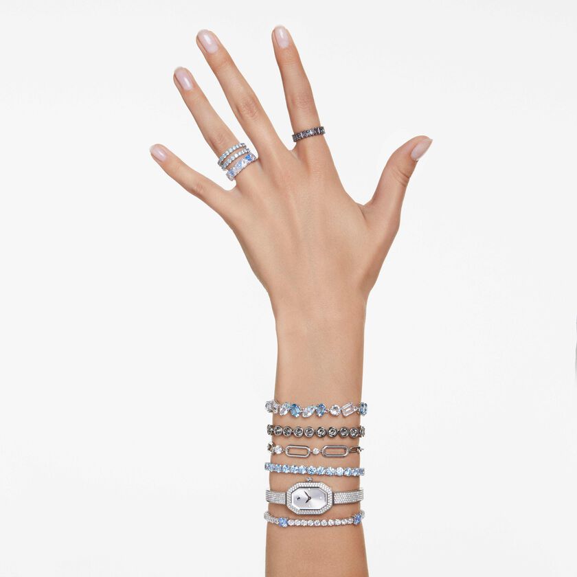 swarovski سوار imber، قطع مُستدير، لون أسود، طلاء روثينيوم