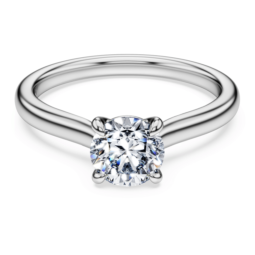 swarovski خاتم سوليتير eternity، ألماس مُصنع في المختبر بإجمالي 1 قيراط، شكل دائري، ذهب أبيض عيار 18