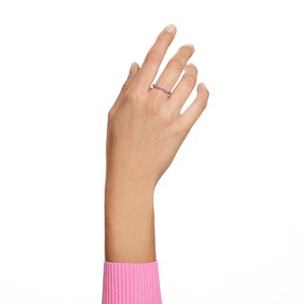 swarovski خاتم matrix، قطع مستدير، لون وردي، طلاء روديوم