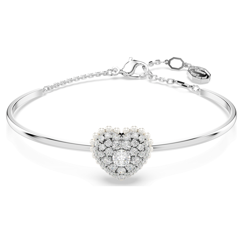 swarovski سوار idyllia، على شكل قلب، لون أبيض، طلاء روديوم