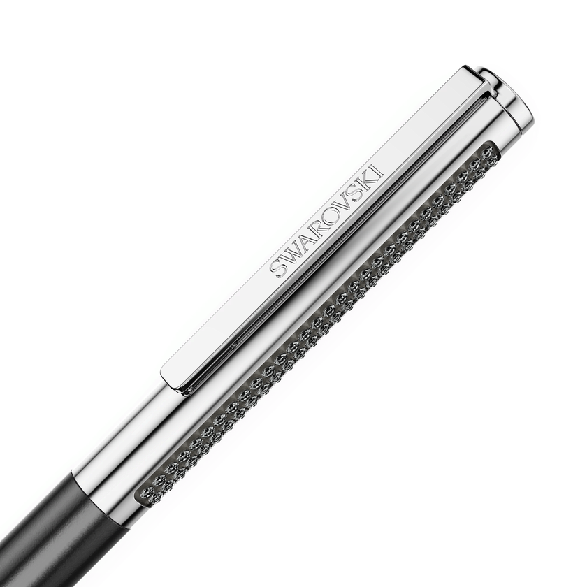 swarovski قلم حبر جاف matrix tennis، مطلي باللاكر الأسود، طلاء كروم