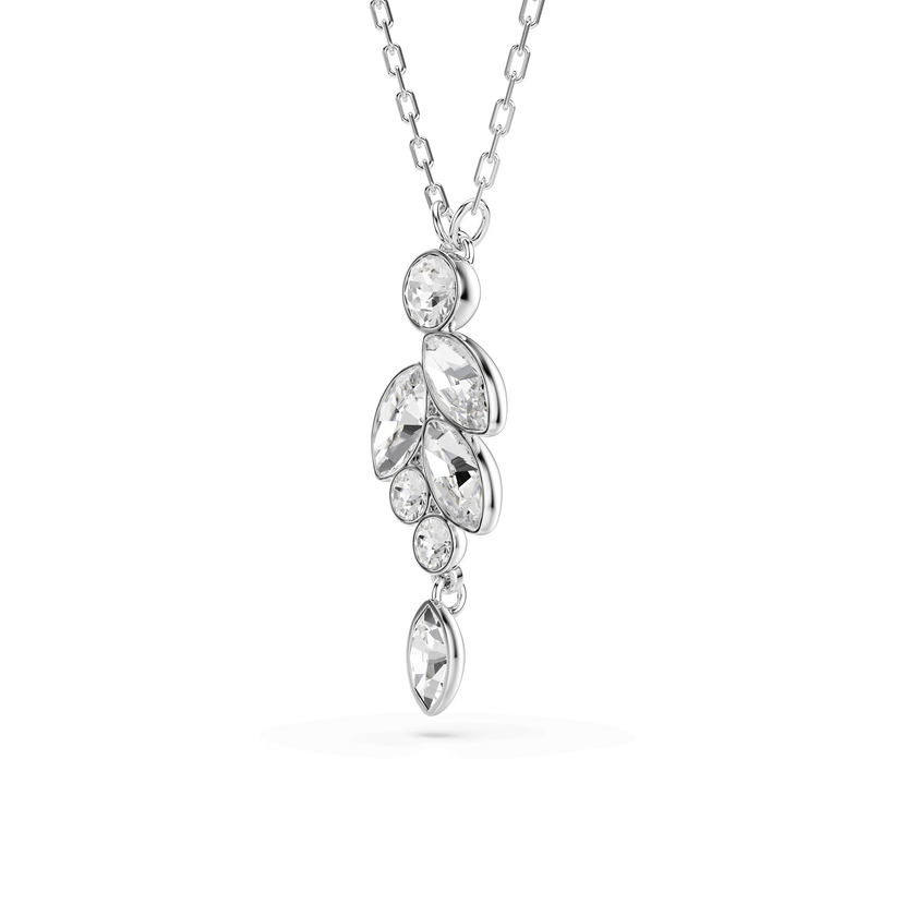 swarovski قلادة diapason، قطع متنوع، لون أبيض، طلاء روديوم